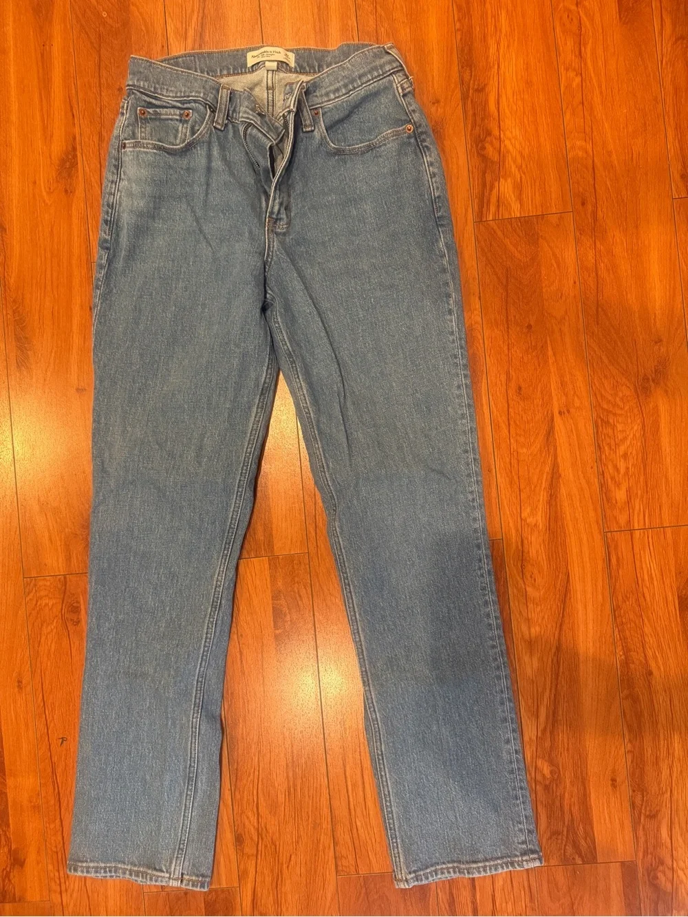 Abercrombie & Fitch The 90’s straight mid rise Curve Love jeans size 27 regular - Picture 2 of 5